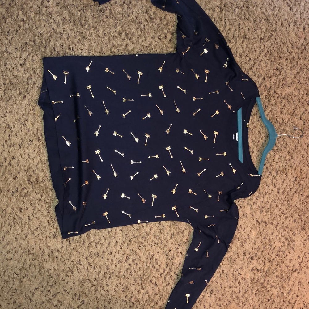 NAVY BLUE AND GOLD LONG SLEEVE SHIRT